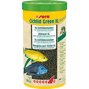 sera Cichlid Green XL Nature 1000 ml (350 g) - Hoofdvoer met 10% Spirulina voor grotere herbivore cichliden, voer voor Malawi
