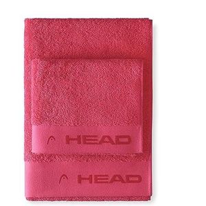 Head Dynamic Badhanddoeken voor gezicht en bidet van badstof, 100% gecertificeerd katoen, handdoekenset 50 x 100 cm en 40 x 50 cm, ook als fitnesshanddoek, zacht en absorberend, roze