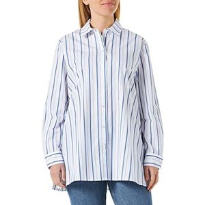 GERRY WEBER Edition Dames 860016-66423 blouse, ecru/wit/blauwe strepen, 44, Ecru/wit/blauw strepen