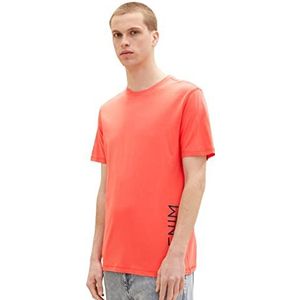 Tom Tailor Denim heren 1036963 T-Shirt, 11042 - Plain Rood, L