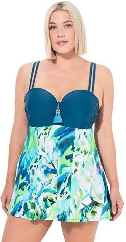 Ulla Popken - Badpakjurk - Groen - Petrol - Lichtgroen