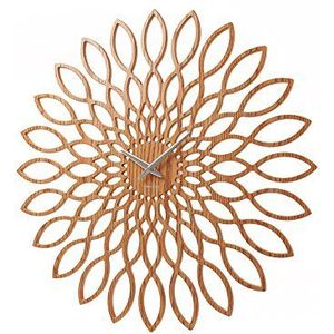 Karlsson Wandklok Sunflower MDF oppervlak hout, 4x60x60 cm