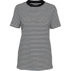 SELECTED FEMME Dames Sfmy Perfect Ss Tee-Box Cut-STRI. Noos T-shirt, meerkleurig (Black Stripes:snow White), XS