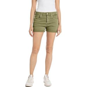 Replay Dames Jeans Shorts Anyta Colour Denim, 833 Light Military, 24W