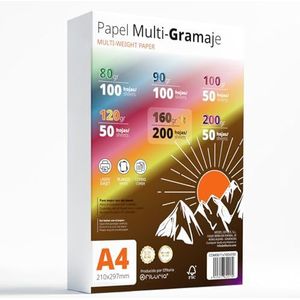 A4-vellen, multifunctioneel papier voor printer, schrijven, tekenen of knutselwerk, witte vellen, A4-papier voor thuisgebruik, school of bedrijf, kantoor (verpakking met meerdere gramgewicht 160