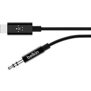 Belkin RockStar-audiokabel met USB-C-stekker (USB-C/3,5 mm jack-audiokabel, USB-C-naar-AUX-kabel, 1,8 m)