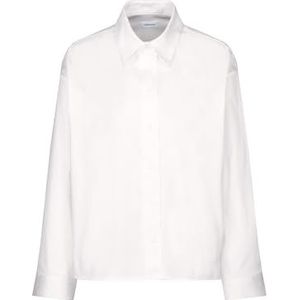 Seidensticker Hemdblouse voor dames, modieuze blouse, oversized fit, hemdblousekraag, lange mouwen, katoenmix, stretch, wit, 36