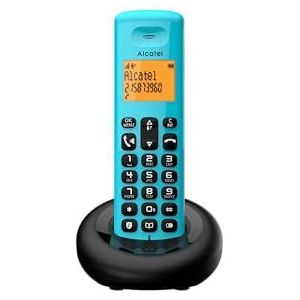 ALCATEL E260 – draadloze DECT-telefoon – compact design – groot display met achtergrondverlichting – handsfree – functie voor het blokkeren van ongewenste oproepen – blauw