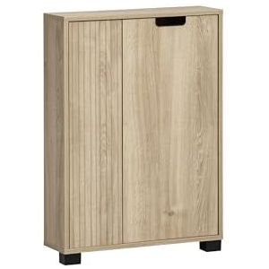 Schildmeyer Highboard Emmik 159448, wit eiken decor/gestreept, 59,8 x 19,5 x 85,2 cm