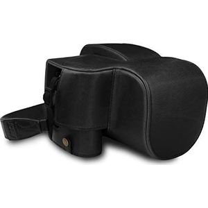 MegaGear MG972 Ever Ready lederen camera halve tas met draagriem en batterijtoegang voor, Panasonic Lumix DMC-GX85, DMC-GX85, GX80 zwart MegaGear MG972 Ever Ready lederen camera halve tas met draagriem en batterijtoegang voor, Panasonic Lumix DMC-GX85, DMC-GX85, GX80 zwart
