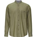 Overhemd - Effen - Katoen - Lange Mouw - Regular Fit - Opstaande Kraag