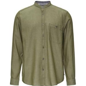 Overhemd - Effen - Katoen - Lange Mouw - Regular Fit - Opstaande Kraag