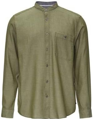 Overhemd - Effen - Katoen - Lange Mouw - Regular Fit - Opstaande Kraag