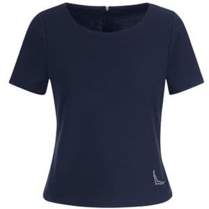 Trigema Damesshirt met korte mouwen met kristalstenen, Donkerblauw, S