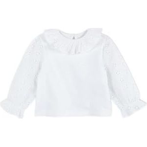 Gocco Wit T-shirt met mouwen van Openwork, normaal voor baby's, Regulable, 9-12 Maanden