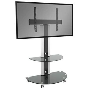 RICOO TV Vloer-Standaard Verrijdbaar Draaibaar ca. 30-65 Inch FS0502 (76-165 cm) VESA 300x200-600x400 belastbaar 30kg voor LED LCD Schermen