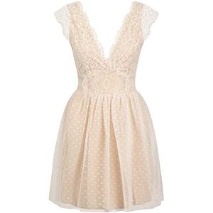 ApartFashion APART kanten jurk met tule rok voor dames, speciale gelegenheidsjurk, wit, regular