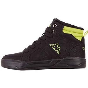 Kappa Unisex Grafton Sneakers voor kinderen, 1133 Black Lime, 32 EU