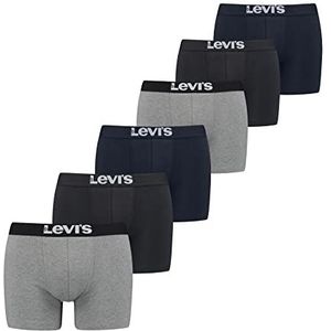 Levi's Herren Boxer (6er Pack), Zwart/Navy/Mid Grey Mel, XL