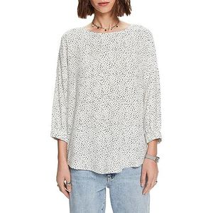 ESPRIT Blouse in losse pasvorm met print, off-white, XXS