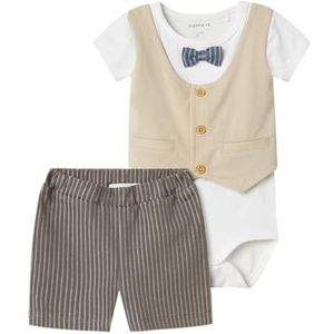 NAME IT Heren Nbmhelmar Shorts Set, walnoot, 80