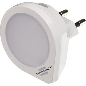 Brennenstuhl Led-nachtlampje met schemeringssensor NL 01 QD/LED oriëntatielicht (zacht en onopvallend licht, extreem laag stroomverbruik), wit, 1173190010