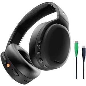 Skullcandy Crusher ANC 2 Draadloze over-ear koptelefoon met ruisonderdrukking, Sensory Bass, een accuduur van 50 uur, Skull-iQ, microfoon, ondersteuning voor Alexa en Bluetooth-apparaten – Zwart