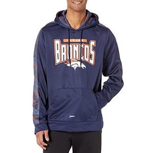 Zubaz Heren Denver Broncos Solid Capuchon W/Marineblauw/Oranje Viper Print Accent XXL Hoodie, Team Color, X-Large