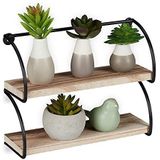 Wandrek - Zwart - IJzer en MDF - 2 Planken