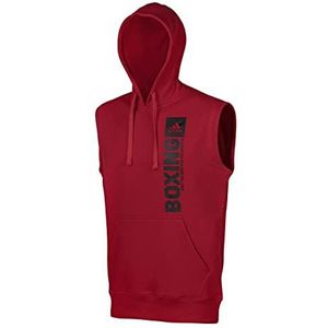 adidas Heren Community Vertical Hoody Mouwloos Boxing Hoodie Mouwloos, rood/zwart, M