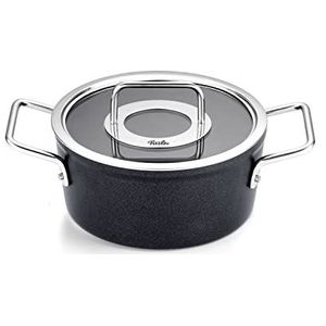 Fissler Adamant/aluminium kookpan (Ø 20 cm, 2,7 L) pannen gecoat met glazen deksel, anti-aanbaklaag - inductie