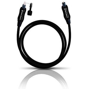 Oehlbach Opto Star Black 1500 - hoogwaardige & flexibele optische digitale kabel met 3,5 mm glasvezel-jack-adapter - 15 m - zwart