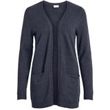 Vila Viril L/s Open Knit gebreide jas voor dames - blauw - 40