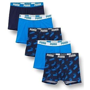 PUMA Boy's Boys AOP 5P Amazon Boxer, Blue Combo, 122-128, Blue Combo, 122/128 cm