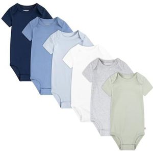 Huggies Little Hugs Undershirt (6-pack), uniseks, zwart/blauw/wit/grijs/groen, 6 Maanden