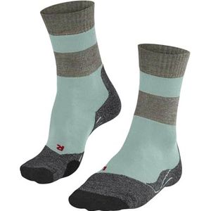FALKE Dames TK2 Explore W So wol functioneel materiaal anti-blaar dik wandelsokken, Groen Mint 7630 Stripe, 41-42