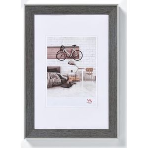 walther design fotolijst grijs 50 x 70 cm met zilveren buitenrand, bohemian design lijst EN070D
