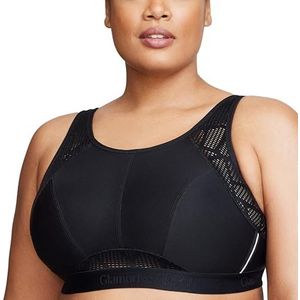 Glamorise Vrouwen Plus Size No-Sweat Mesh Sport BH Draadloos #1068, Zwart, 80H