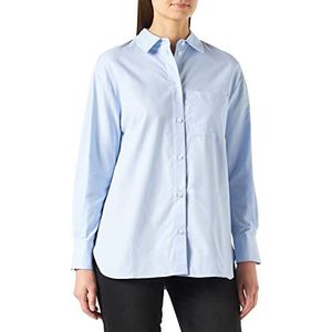 Maerz Zomerse Oxford damesblouse, blauw topaas, oversized