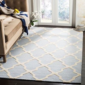 Safavieh Getextureerd tapijt, CAM121, handgetuft wol, lichtblauw/ivoor, 160 x 230 cm