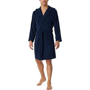 Schiesser Herren Bademantel mit Kapuze Frottee 100 cm Länge - Bio Baumwolle