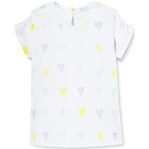 United Colors of Benetton T-shirt voor kinderen., Witte bodem met veelkleurige opdruk 60 cm, 62 cm