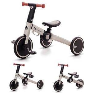 Kinderkraft 4TRIKE Driewieler 3-in-1, loopfiets, driewieler met pedalen, Lichtgewicht en duurzaam, Verstelbaar zadel, grijs