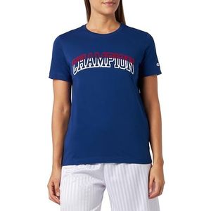Champion Legacy Color Punch W-Light Cotton Jersey S-s Regular Crew Neck T-Shirt voor dames, Blauw College, XL