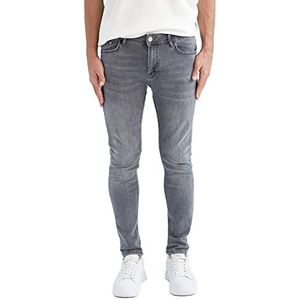 DeFacto Jongensjeans voor vrijetijdskleding, regular fit, jeansbroek voor kinderkleding (grijs, 32-32), grijs, 32W x 32L