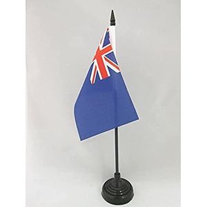 Blauwe Ensign Tafelvlag 15x10 cm - Britse vaantjes Bureaivlag 15 x 10 cm - Zwarte plastic stok en voet - AZ FLAG