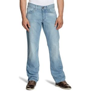 edc by ESPRIT Heren Jeans Short S35D81, Loose Fit, blauw (U83), 34W x 34L