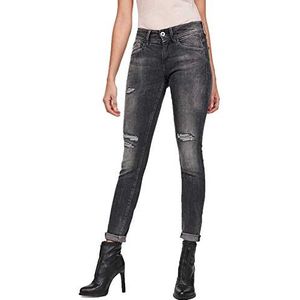 G-Star Raw Lynn Mid Waist Skinny Jeans Jeans dames,Schwarz (Antic Charcoal Destroy D06746-a634-a822),22W / 32L