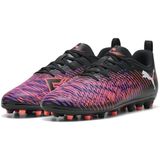 PUMA Future 8 Play Mg Jr voetbalschoen voor kinderen, uniseks, Puma Zwart PUMA Wit Gloeiend Rood, 29 EU