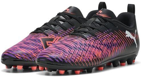 PUMA Future 8 Play Mg Jr voetbalschoen voor kinderen, uniseks, Puma Zwart PUMA Wit Gloeiend Rood, 29 EU